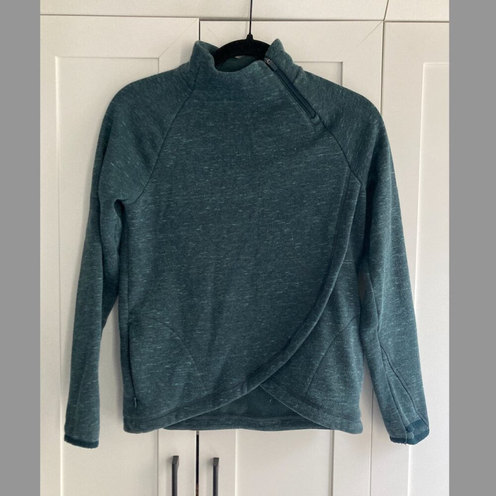 Mock turtle side-zip sweatshirt